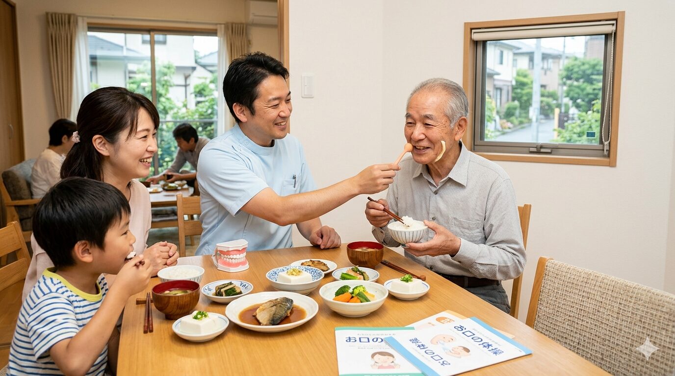 「年だから」と諦めないで！食事中の「むせ」や「食べこぼし」は、お口の衰え（オーラルフレイル）のサインです